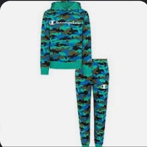 Green/Teal/Blue Camp Champion Sweatsuit W/ Shirt